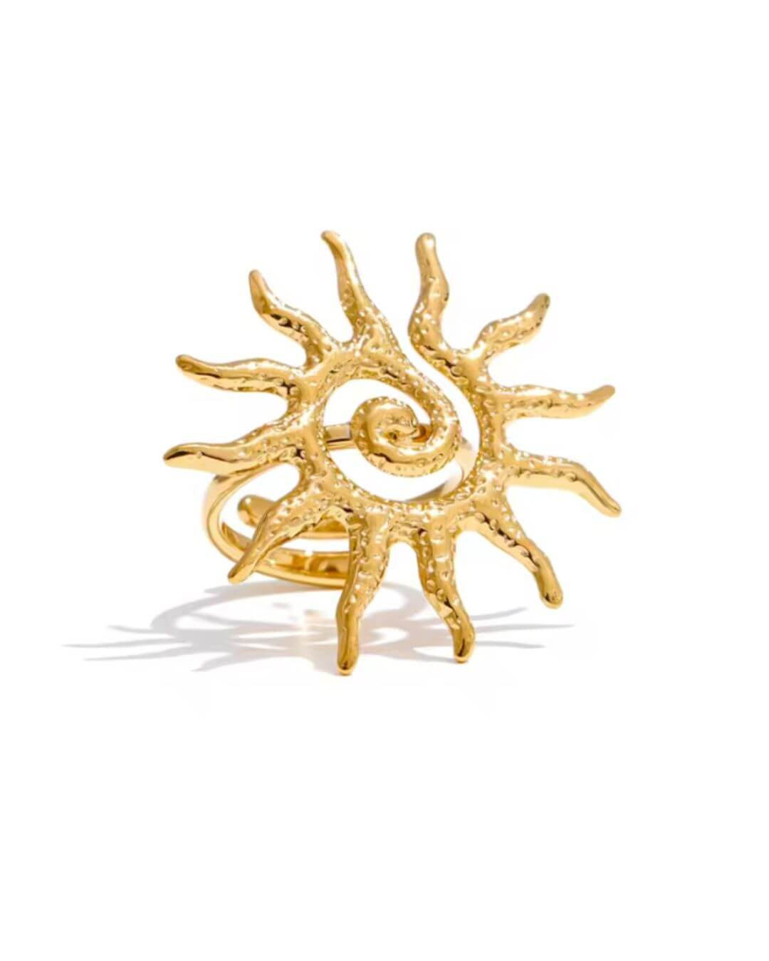 Anello acciaio sole