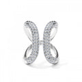 Anello acciaio strass
