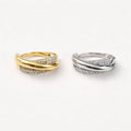 Anello acciaio doppio filo strass