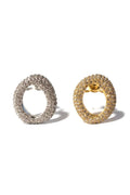 Anello acciaio ovale strass