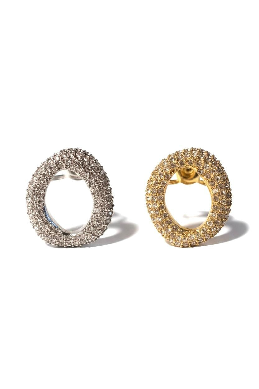 Anello acciaio ovale strass