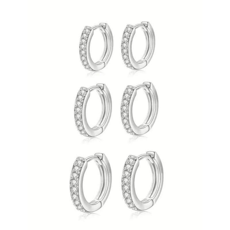 Orechini Set 3 paia acciaio