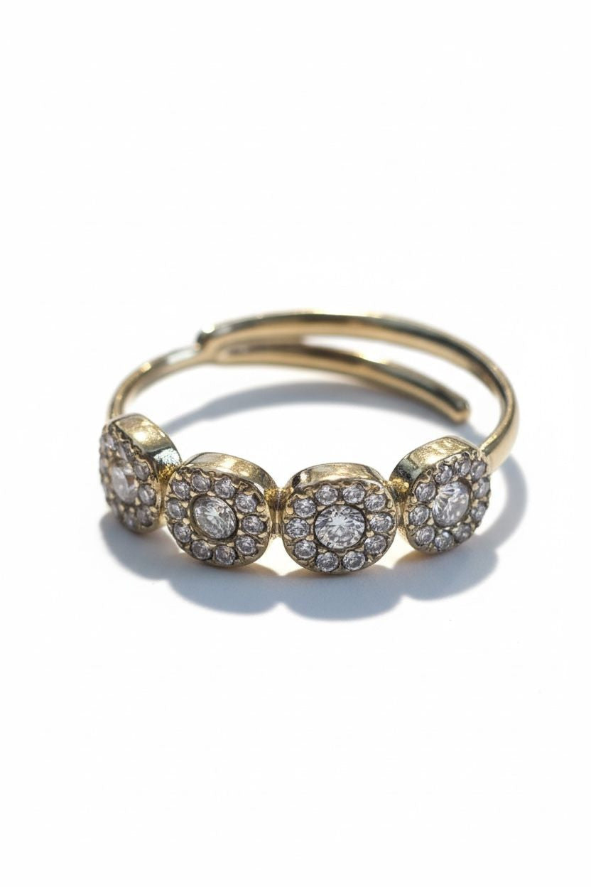 Anello acciaio tondini strass