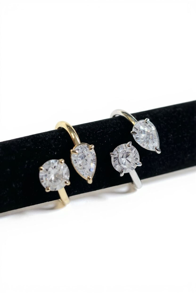 Anello acciaio zirconi