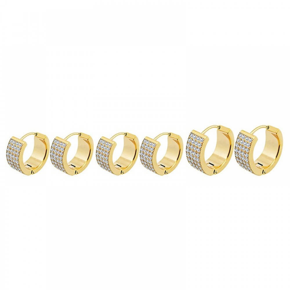 Orecchini set 3 paia acciaio