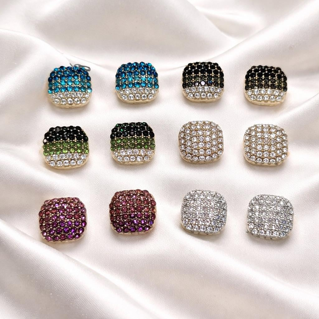 Orecchini lobo acciaio quadrati