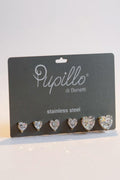 Orecchini set 3 paia acciaio