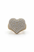 Anello acciaio cuore strass