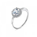 Anello acciaio zircone rotondo