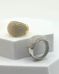 Anello acciaio ovale strass