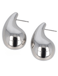 Orecchini lobo goccia acciaio 40mm