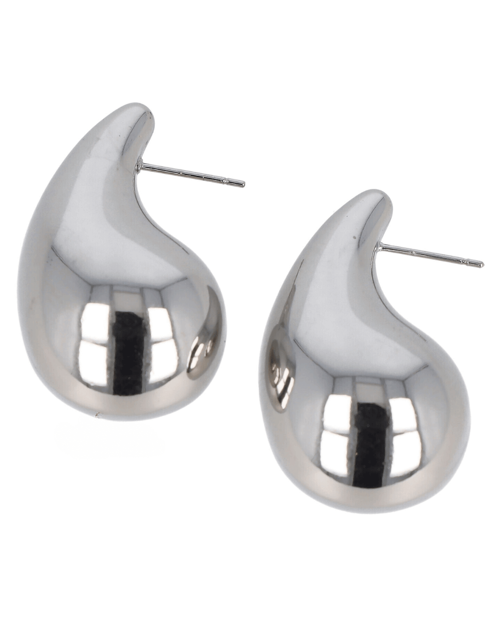 Orecchini lobo goccia acciaio 40mm
