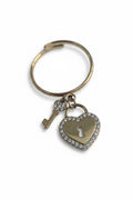 Anello acciaio cuore chiave