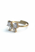 Anello acciaio farfallina strass