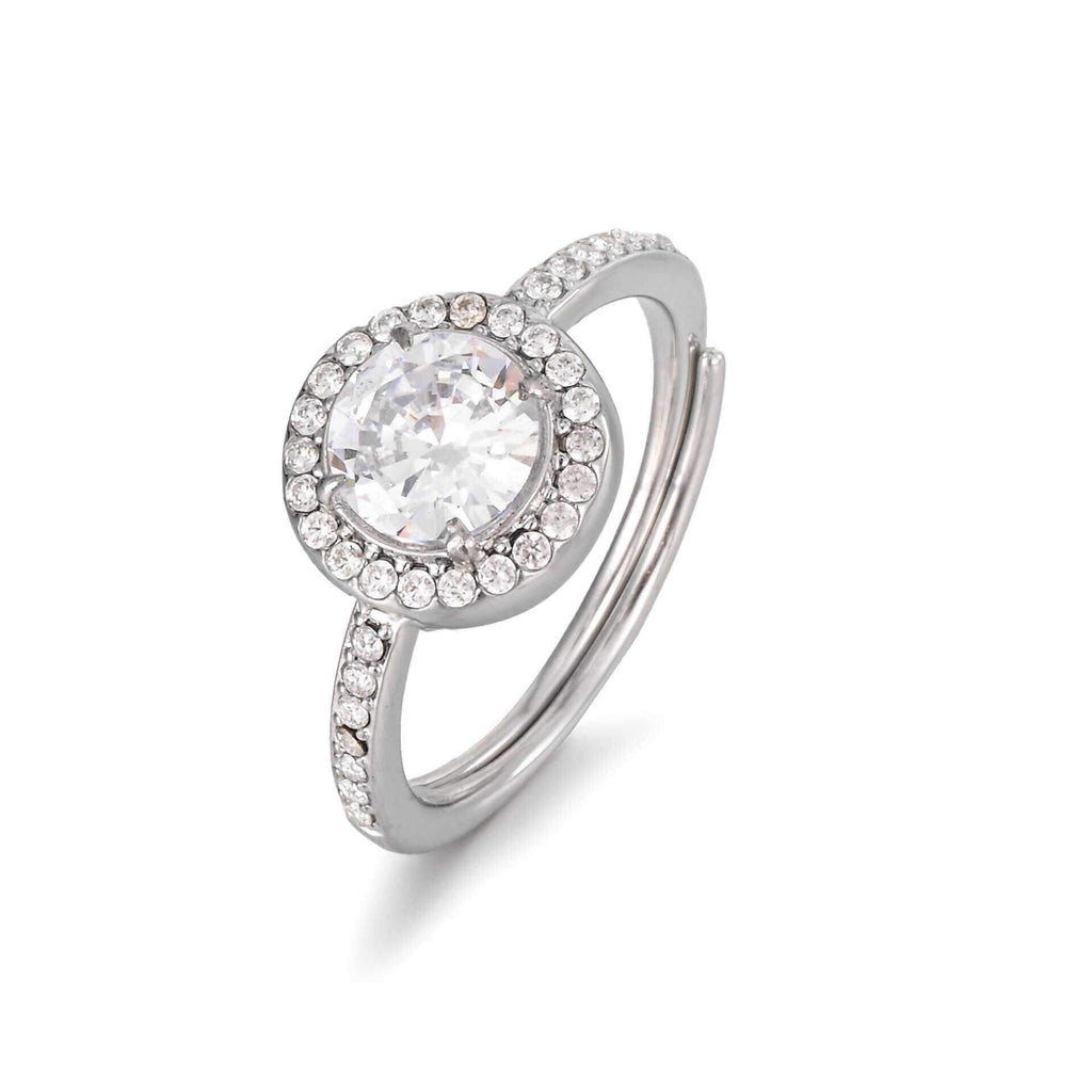Anello acciaio zircone