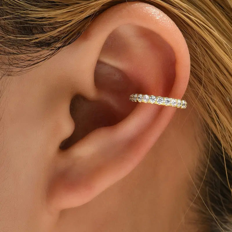 Ear Cuff acciaio con strass