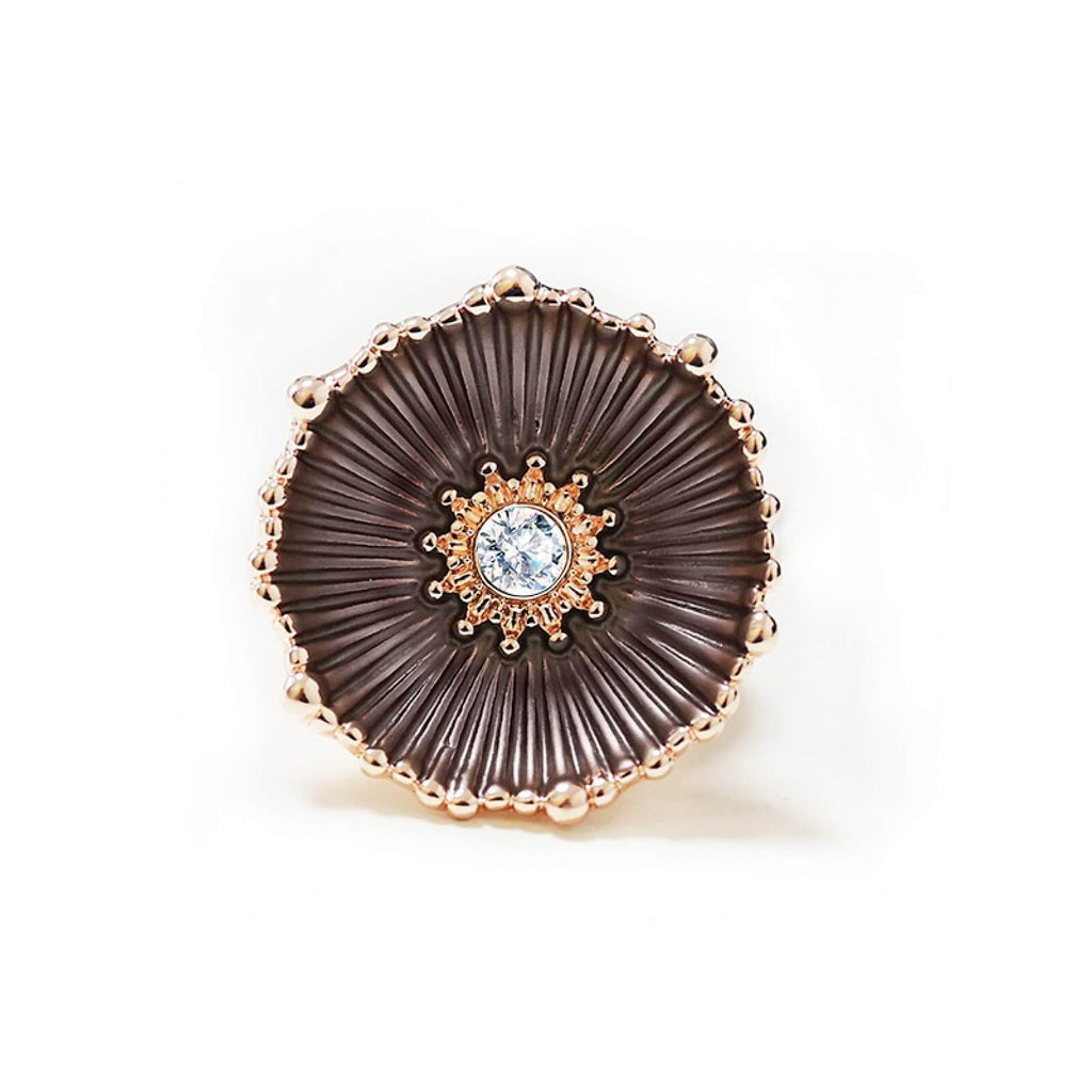 Anello metallo rame fiore smaltato