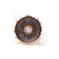 Anello metallo rame fiore smaltato