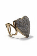 Anello acciaio cuore strass