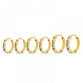 Orecchini set 3 paia acciaio baguette strass