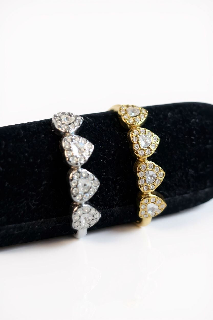 Anello acciaio cuori