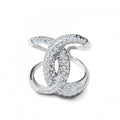 Anello acciaio incrocio strass