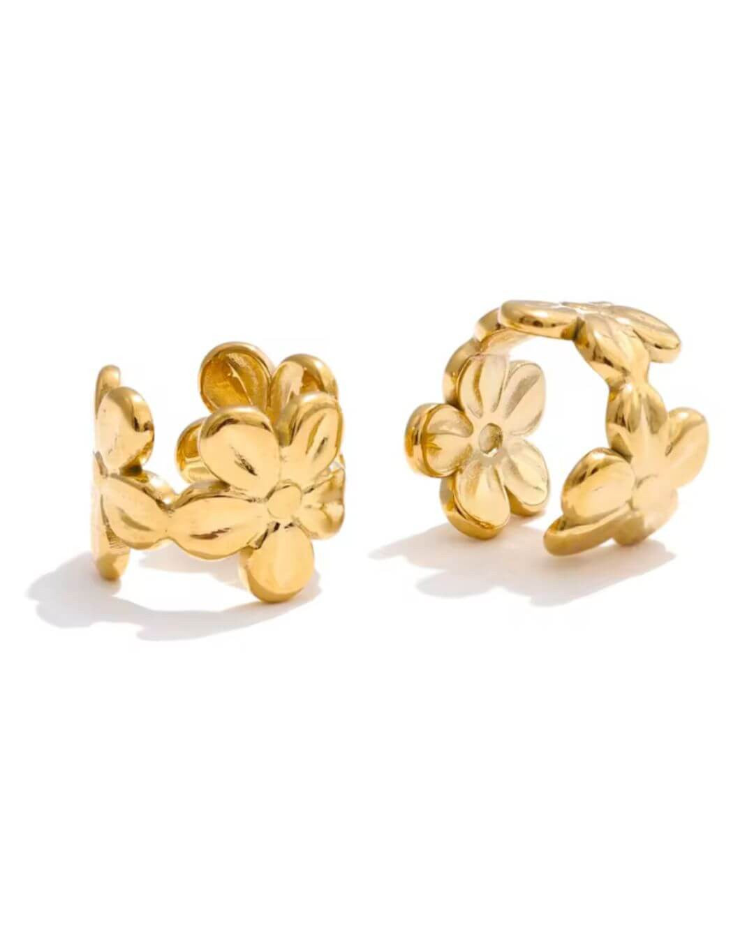 Ear Cuff orecchino acciaio fiori