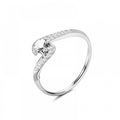 Anello acciaio zircone ritorto