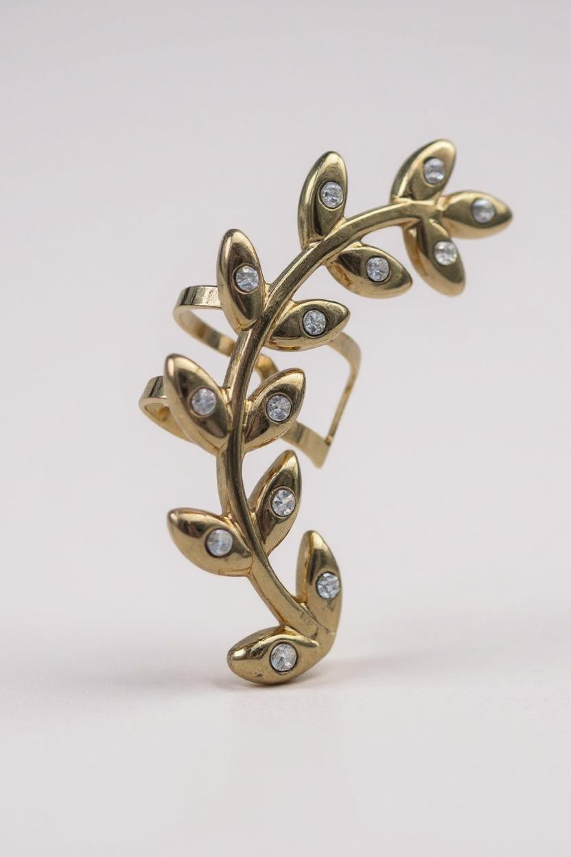 Ear Cuff acciaio foglie