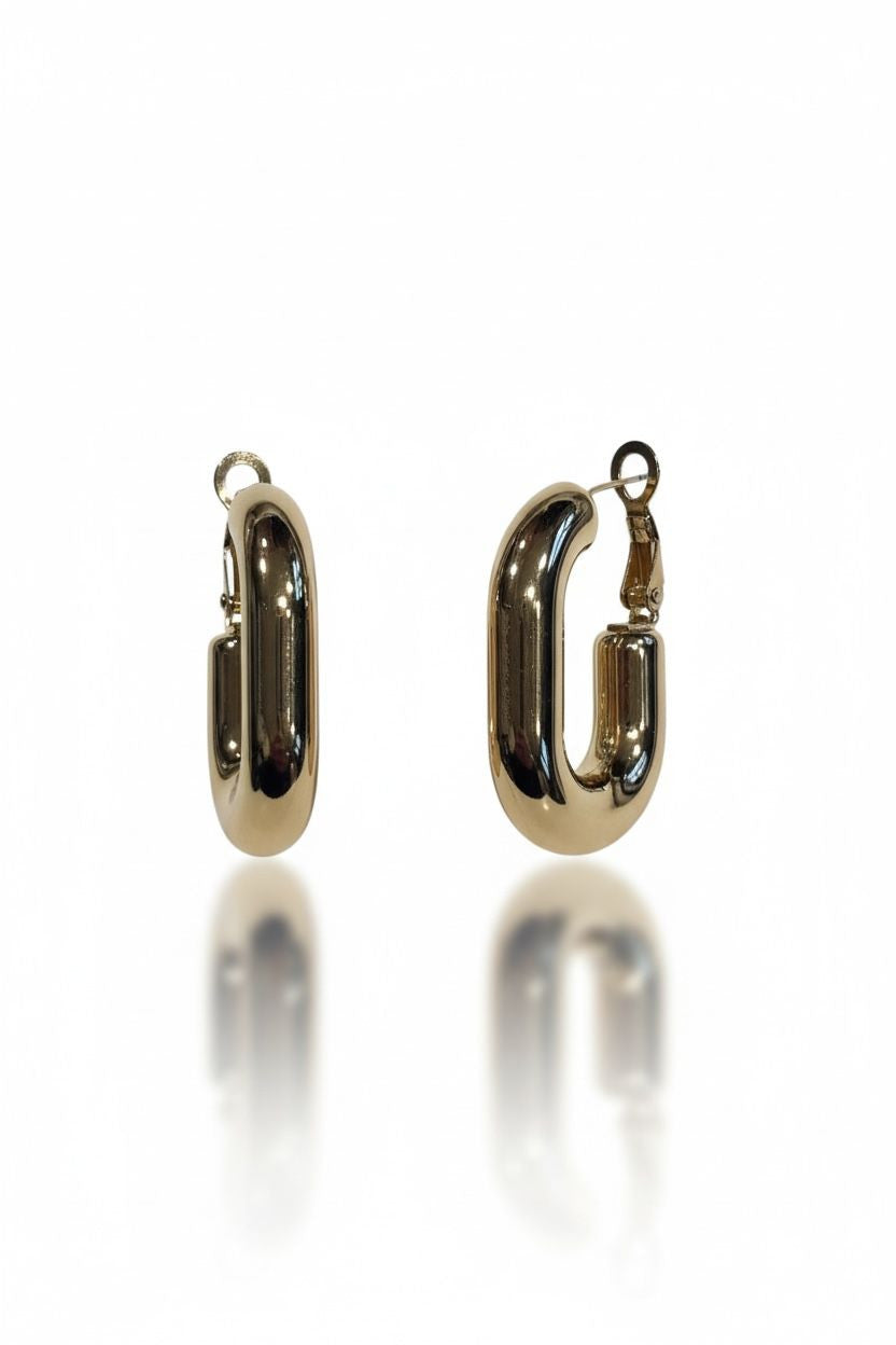 Orecchini cerchi acciaio ovale cm3