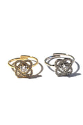 Anello acciaio strass
