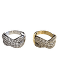 Anello acciaio strass