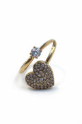 Anello acciaio cuore spirale