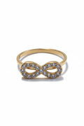 Anello acciaio infinito strass